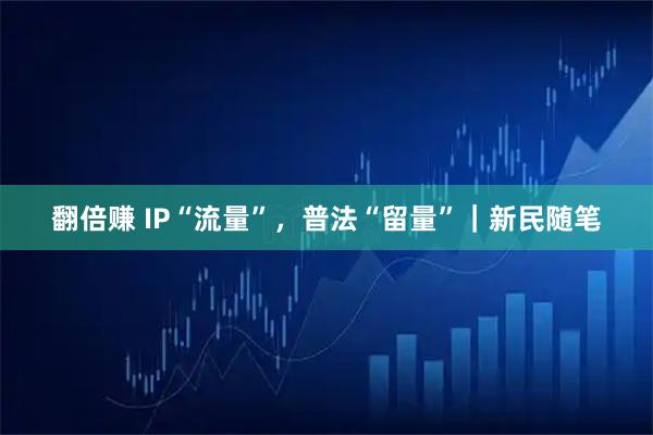 翻倍赚 IP“流量”，普法“留量”｜新民随笔